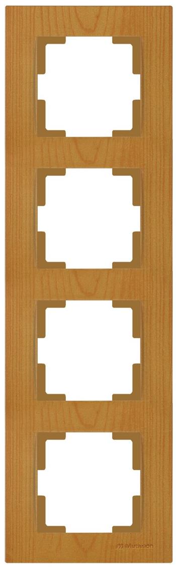 4 fach Rahmen vertikal Eiche Holz Optik - RITA Schalterserie