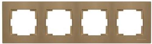 4 fach Rahmen horizontal Gold Optik - RITA Schalterserie 4 fach Rahmen horizontal Gold Optik - RITA Schalterserie