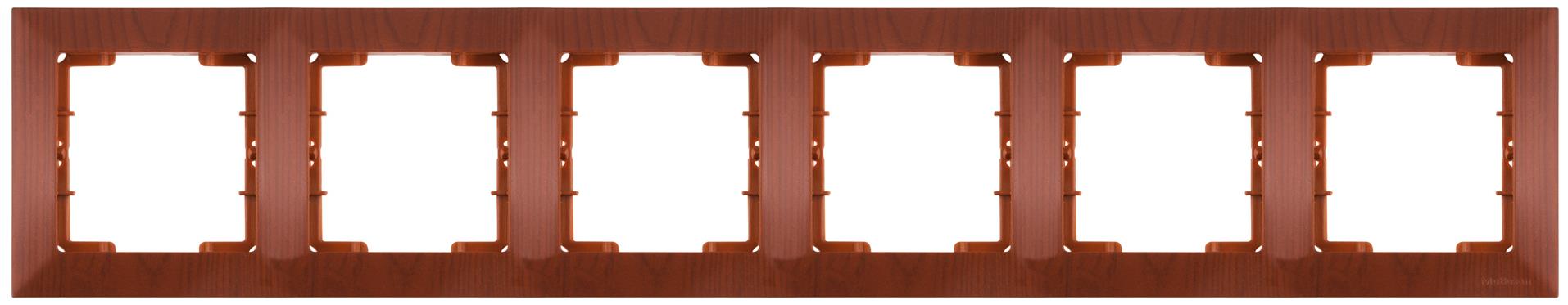 6 fach Rahmen horizontal Kirsche (CANDELA Holz Optik)