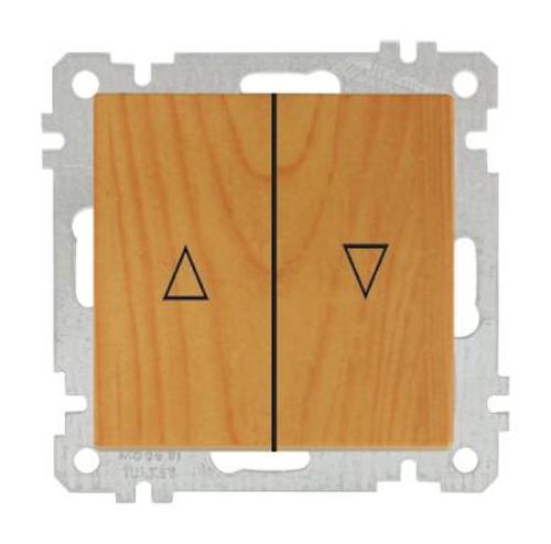 Jalousie / Rolladentaster Eiche Holz Optik - CANDELA Schalterserie