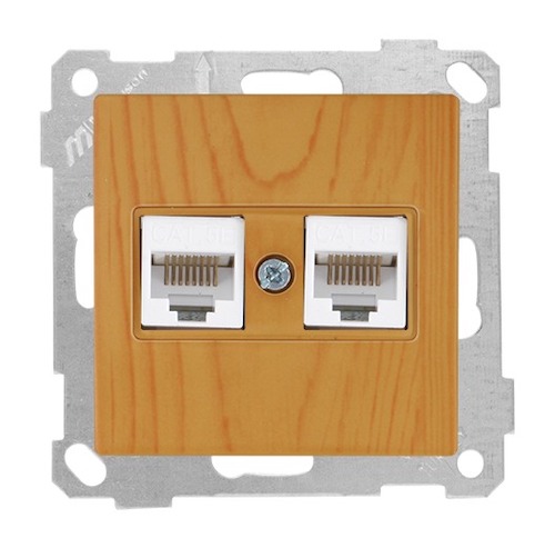 Netzwerk RJ45 CAT5e 2 fach Eiche (RITA Holz Optik)