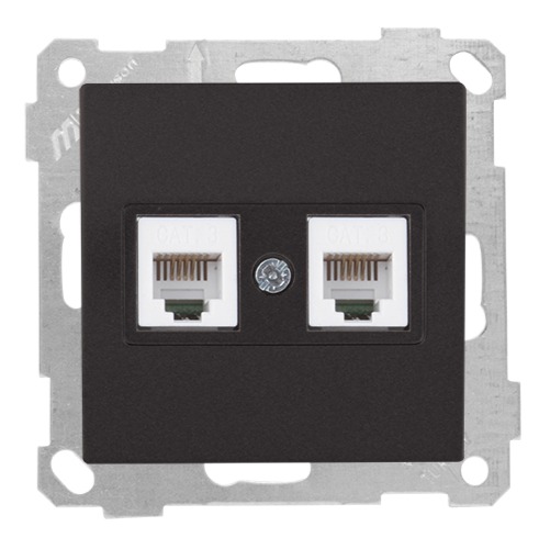 2 fach Telefondose schwarz - CANDELA Schalterserie 2 fach Telefondose schwarz - CANDELA Schalterserie