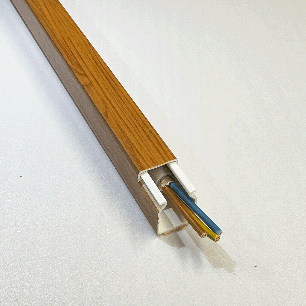 15x15 mm Kabelkanal Eiche Holz Optik Selbstklebend 1m