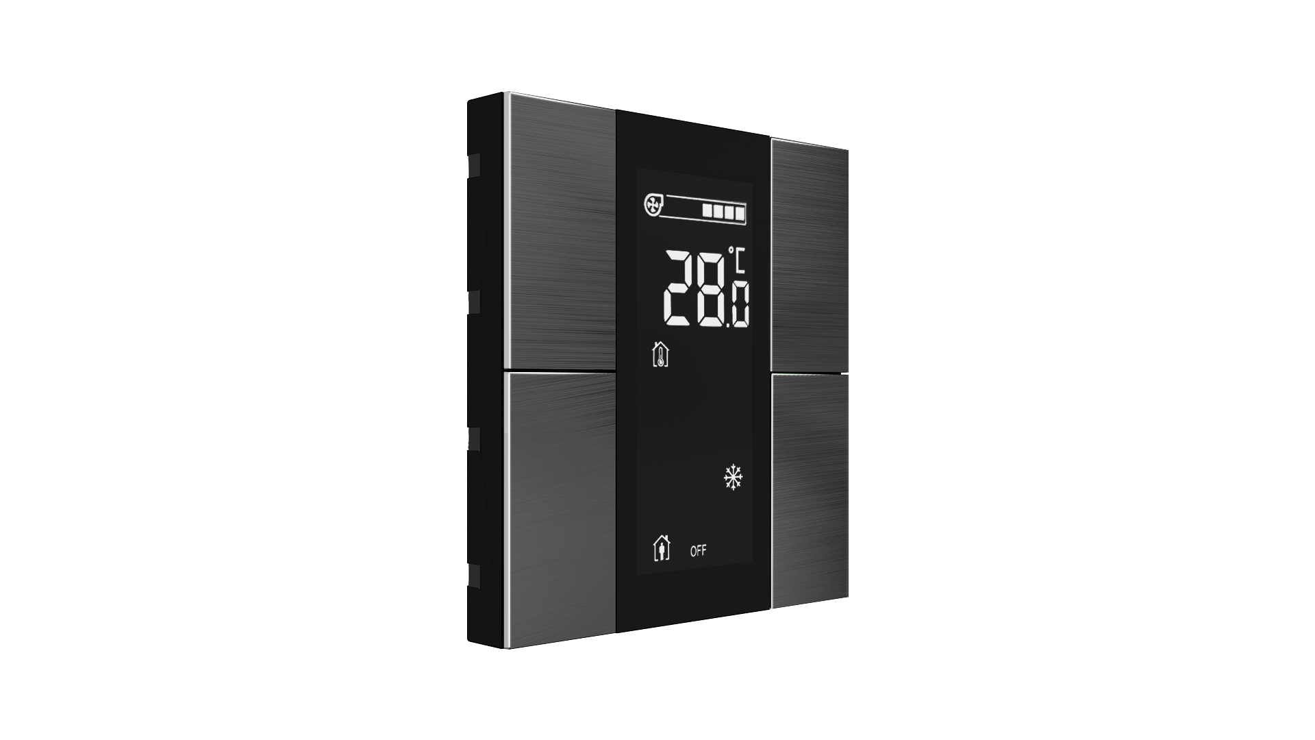 KNX Raumtemperatursensor mit Air Quality Sensor iSwitch+ Edelstahl  Natur 4 Tasten KNX Raumtemperatursensor mit Air Quality Sensor iSwitch+ Edelstahl  Natur 4 Tasten