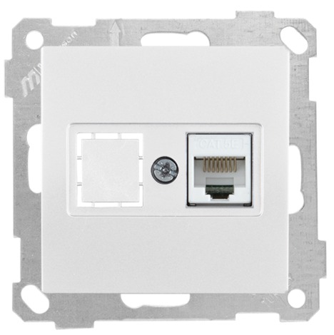 1 fach Netzwerk CAT5e Weiß - RITA Schalterserie