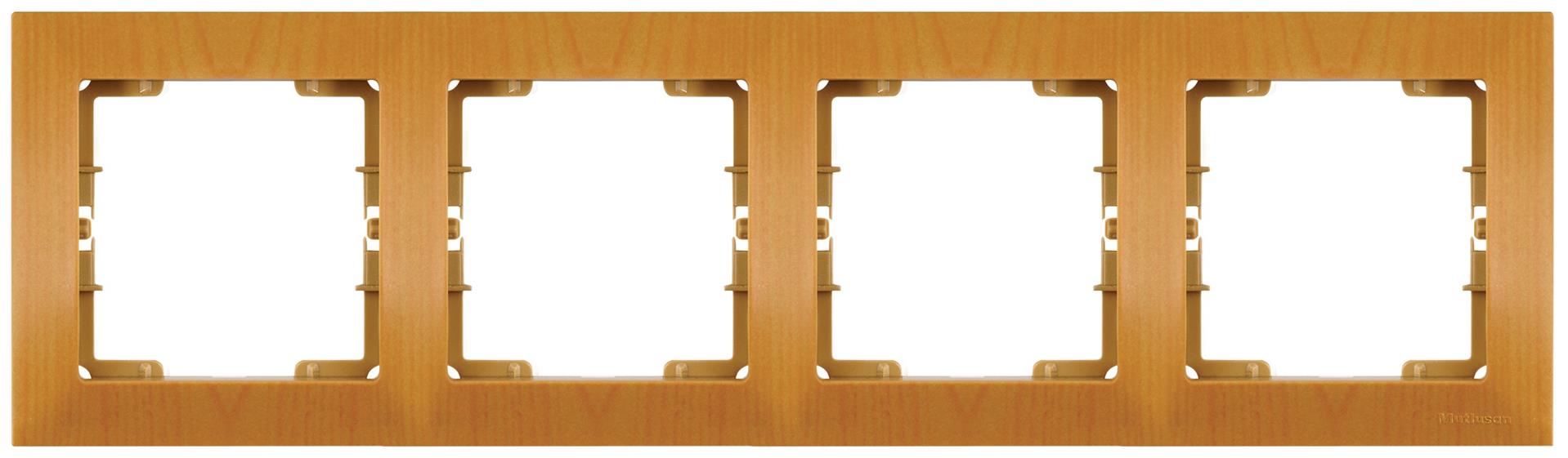4 fach Rahmen horizontal Eiche Holz Optik - CANDELA Schalterserie