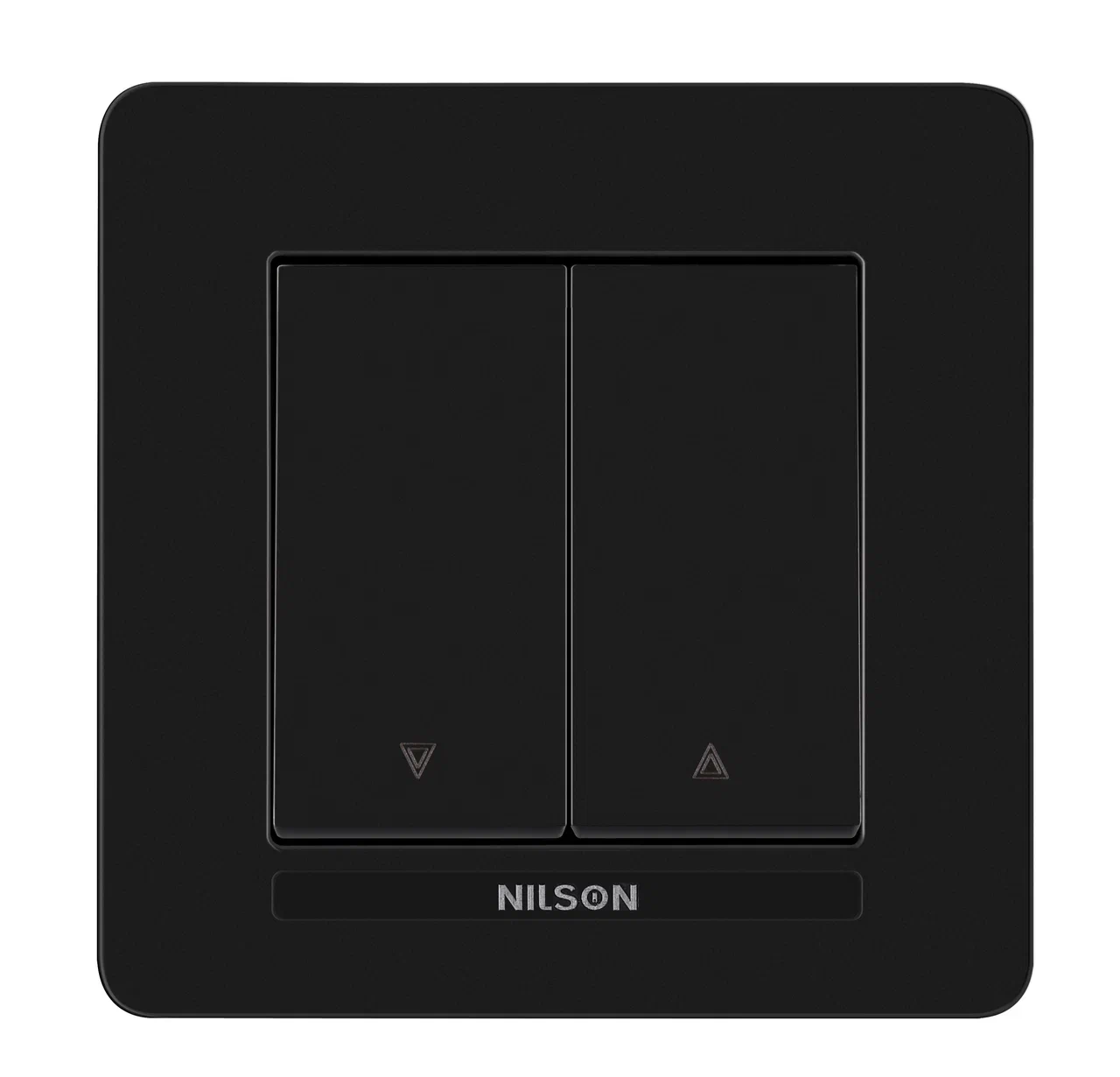 Jalousieschalter / Rollladenschalter mit Rahmen Set Schwarz glänzend · SELENE