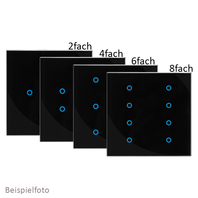 2 fach KNX Glastaster schwarz (90° Ecken) 2 fach KNX Glastaster schwarz (90° Ecken)