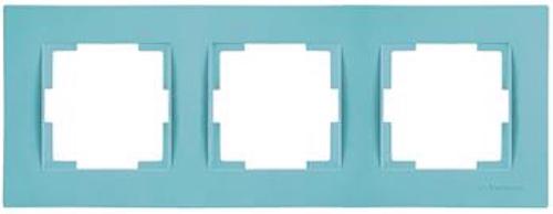 Schalter, Steckdose mit KS und 2-fach USB Dose inkl. Rahmen Blau / Hellblau