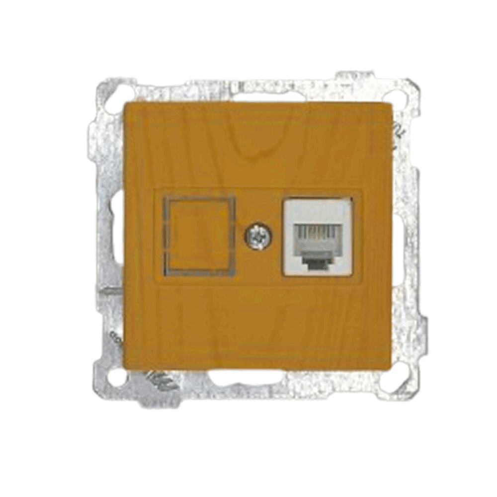 1 fach Telefondose Eiche Holz Optik- CANDELA Schalterserie