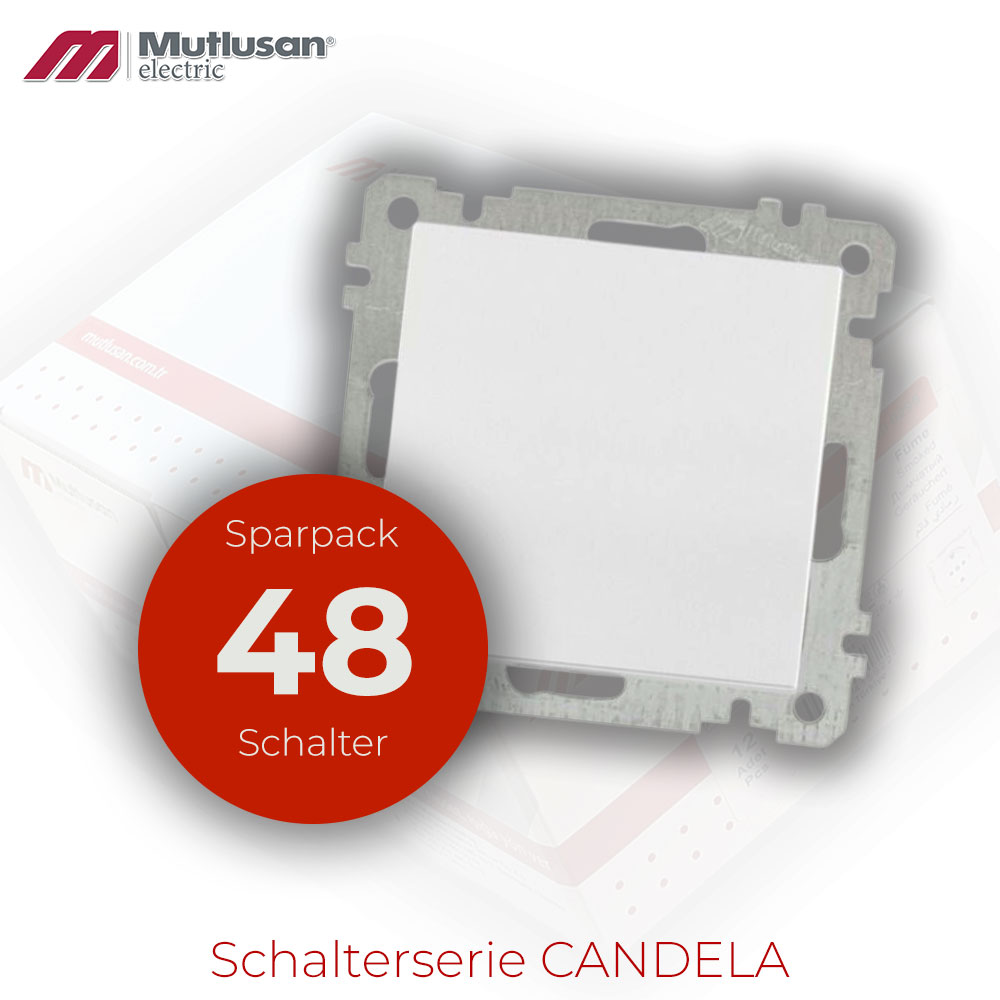 Sparset 48x Schalter  Weiß CANDELA Serie Sparset 48x Schalter  Weiß CANDELA Serie