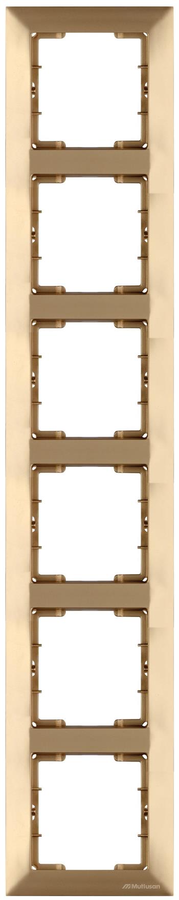 6 fach Rahmen vertikal Gold - CANDELA Schalterserie 6 fach Rahmen vertikal Gold - CANDELA Schalterserie