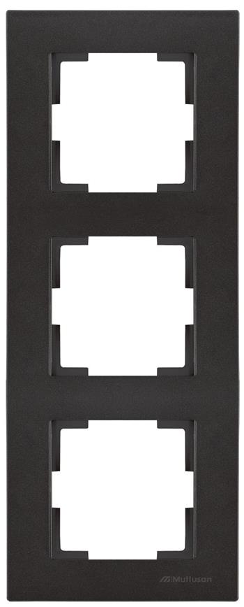 3 fach Rahmen vertikal Schwarz (RITA Metall Optik)
