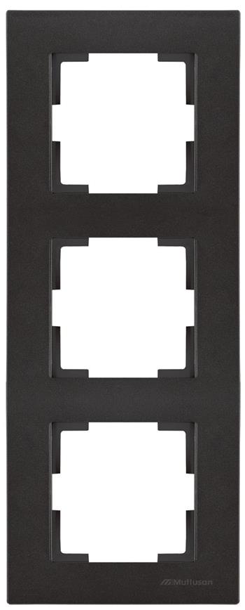 3 fach Rahmen vertikal Schwarz Matt - RITA Schalterserie 3 fach Rahmen vertikal Schwarz Matt - RITA Schalterserie