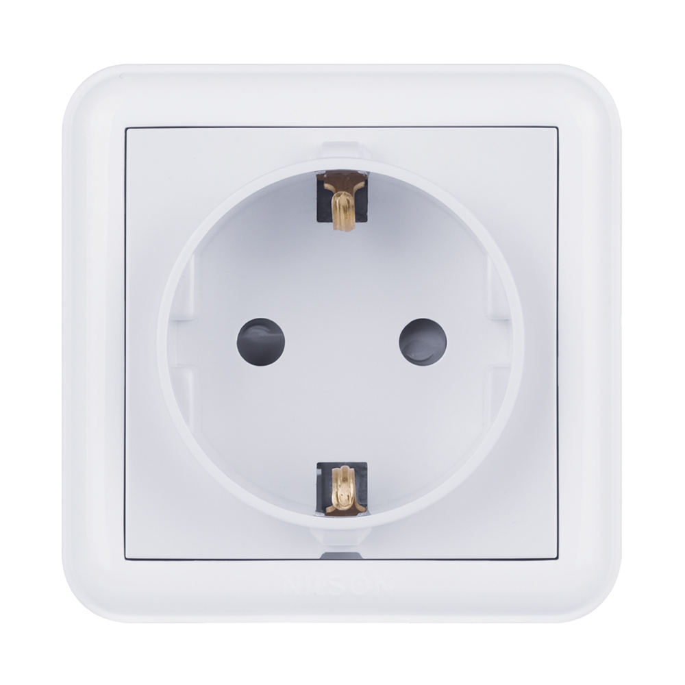 Steckdose mit Kindersicherung Weiß · UNIQUE