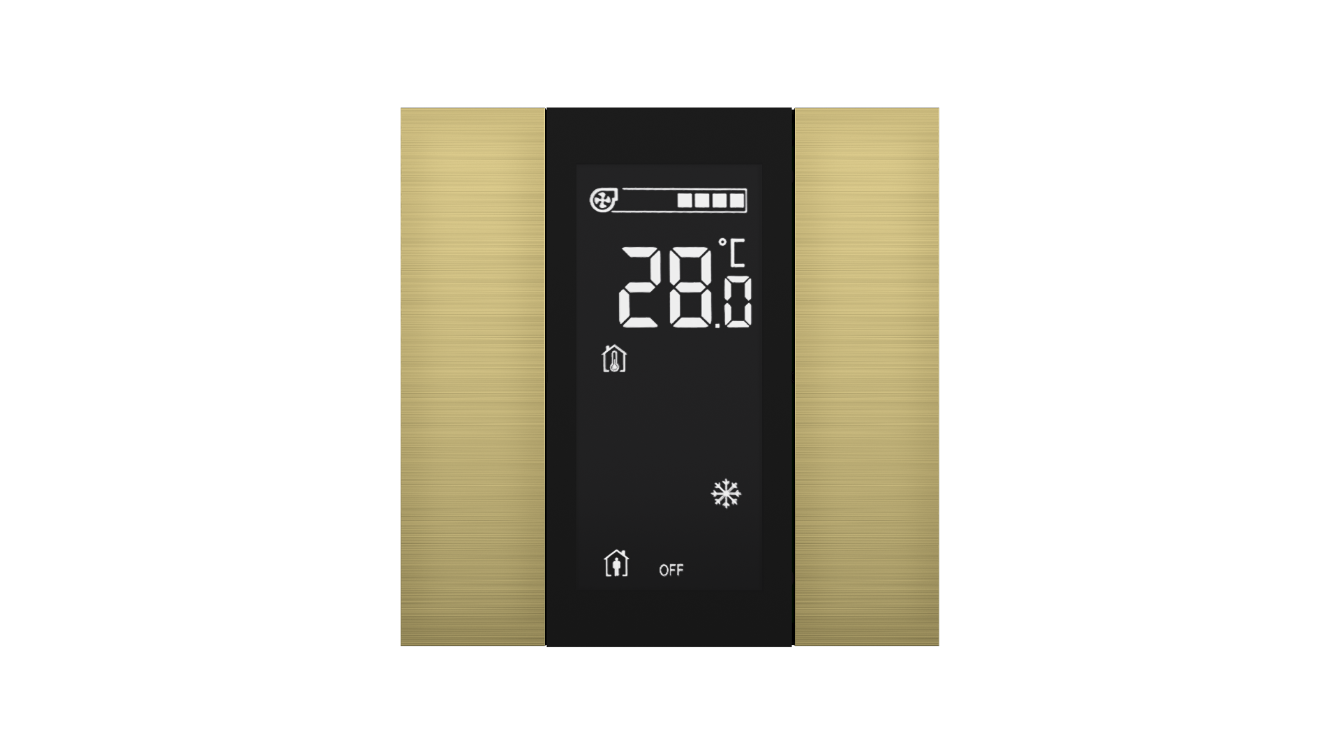 KNX Raumtemperatursensor mit Air Quality Sensor iSwitch+ Aluminium Gold