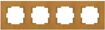 4 fach Rahmen horizontal Eiche Holz Optik - RITA Schalterserie