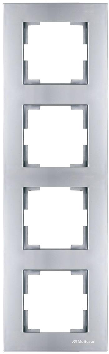 4 fach Rahmen vertikal Silber (RITA Metall Optik)