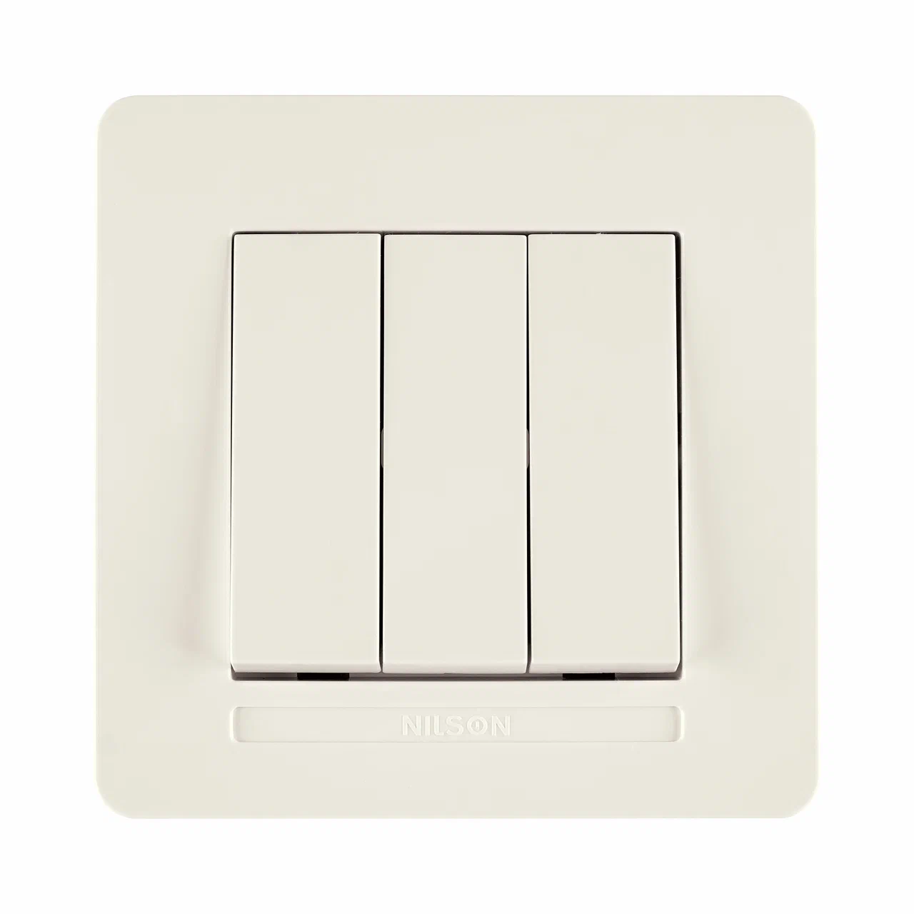 Lichtschalter 3fach mit Rahmen Set Creme · SELENE