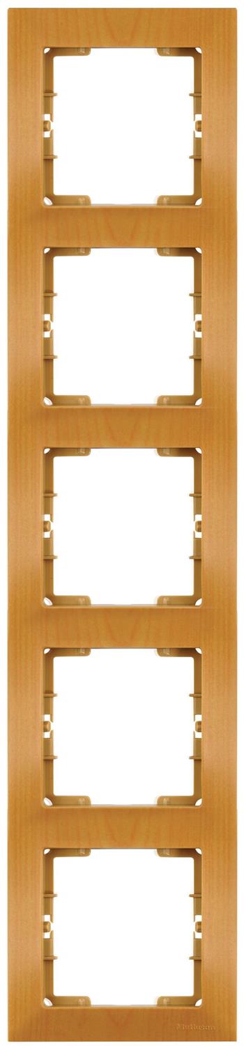 5 fach Rahmen vertikal Eiche (CANDELA Holz Optik)