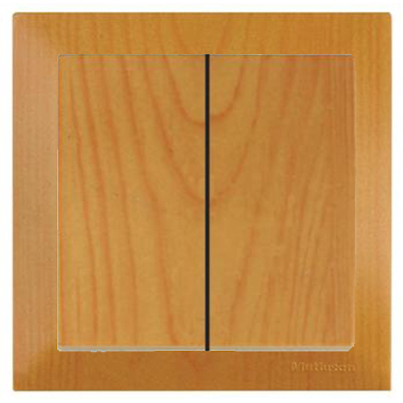 Serienschalter mit Rahmen Eiche Holz Optik - CANDELA Schalterserie Serienschalter mit Rahmen Eiche Holz Optik - CANDELA Schalterserie
