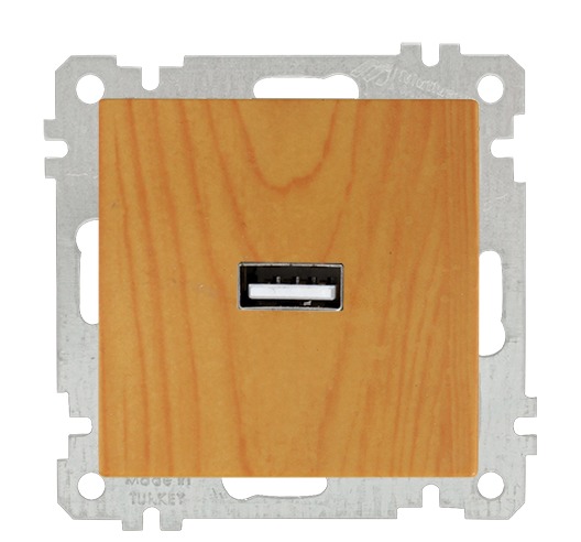USB Steckdose mit Ladefunktion Eiche (CANDELA Holz Optik)