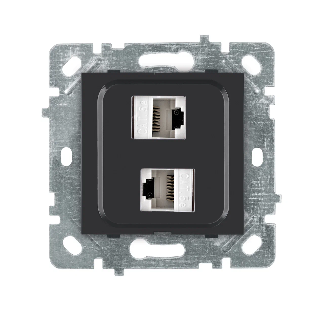 Doppel-Netzwerkdose CAT5 (RJ45) Anthrazit · SELENE