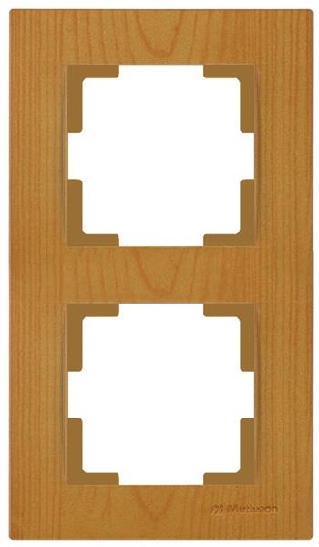 2 fach Rahmen vertikal Eiche Holz Optik - RITA Schalterserie