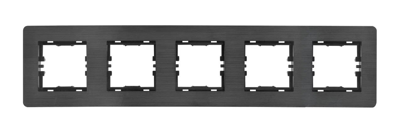 5fach Rahmen Horizontal gebürstet Anthrazit - SELENE Schalterserie