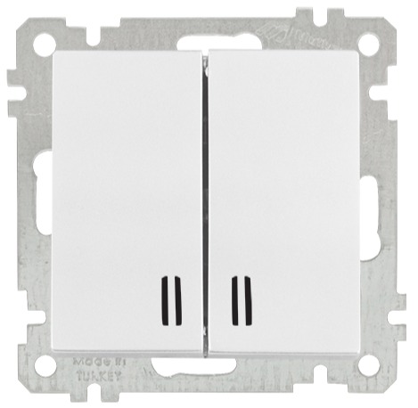 2 fach Kontrollschalter weiß (CANDELA Standard)