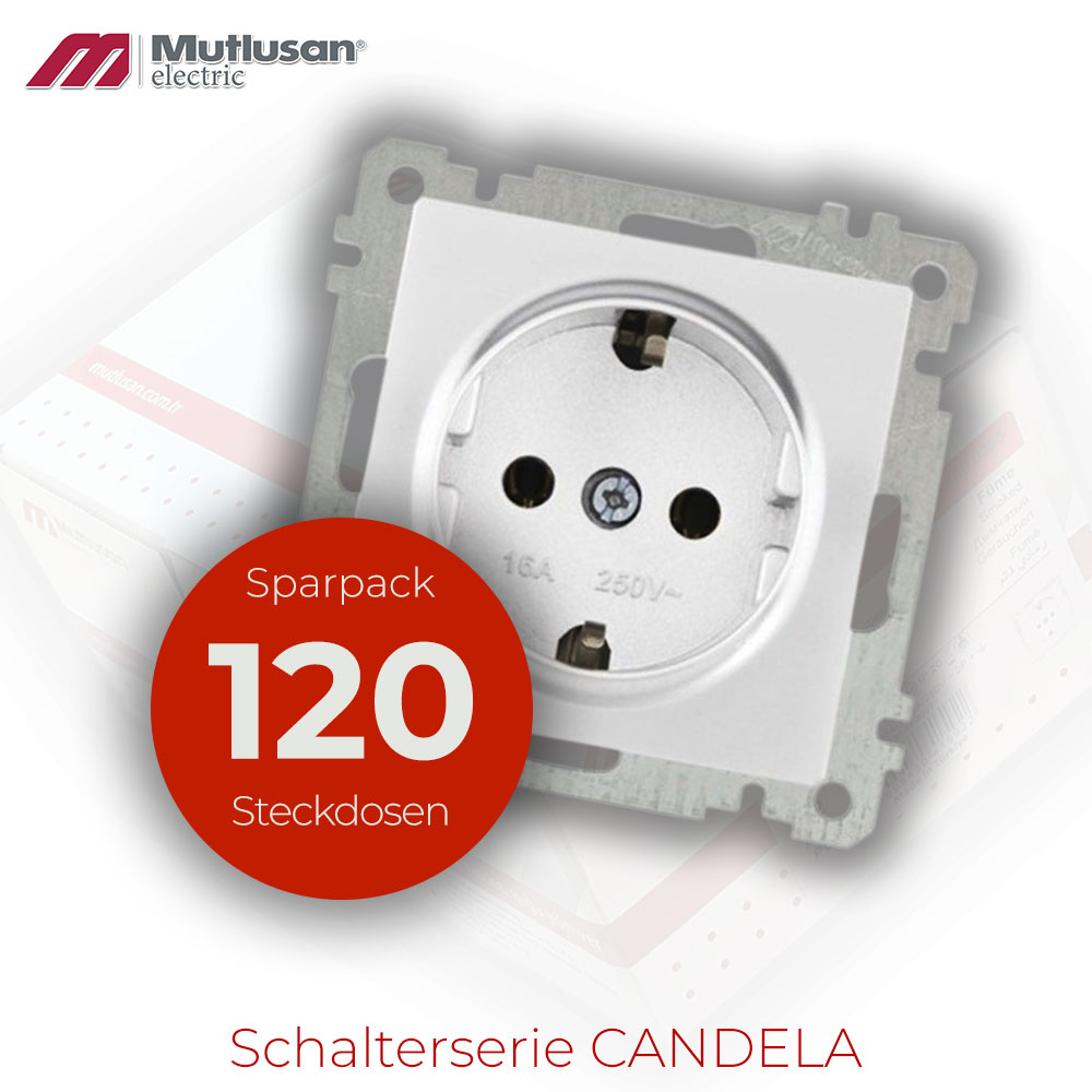 Sparset 120x Steckdose Weiß CANDELA Serie