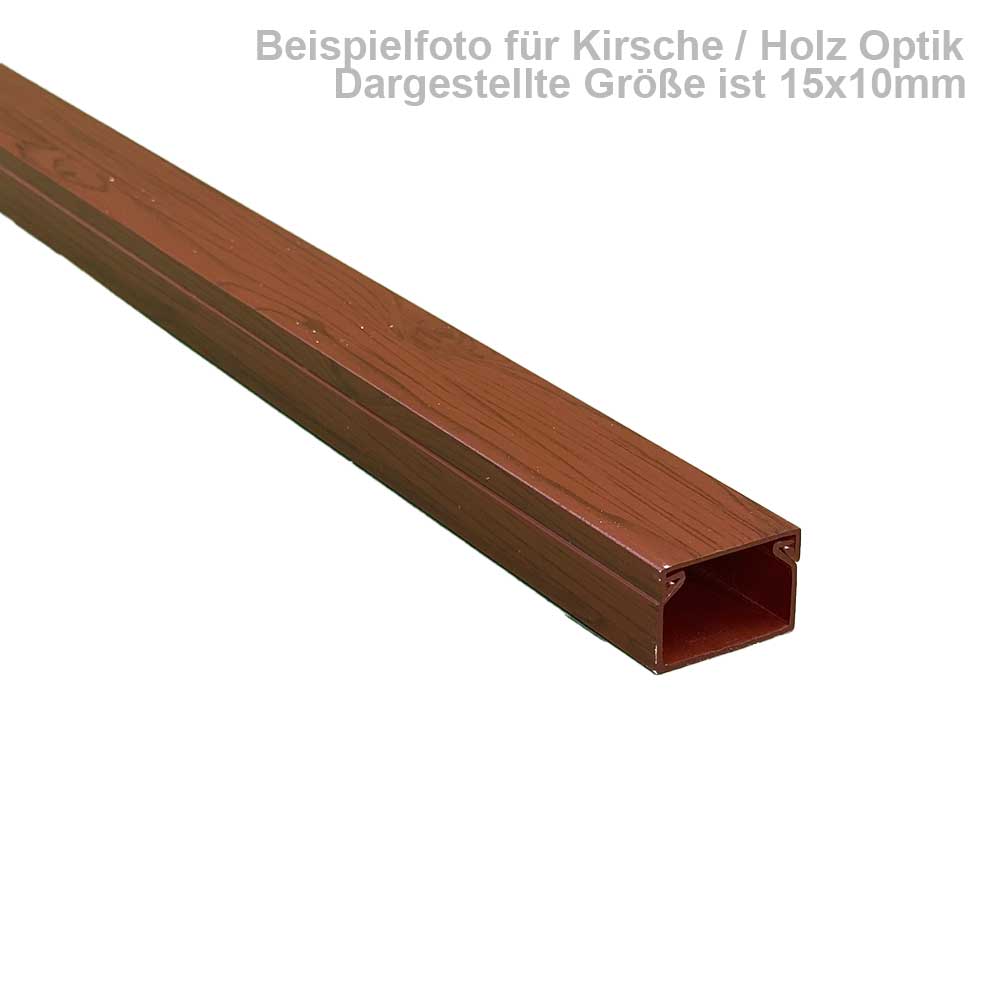15x10 mm Kabelkanal Kirsche Dunkel mit Maserung Schrauben 1m