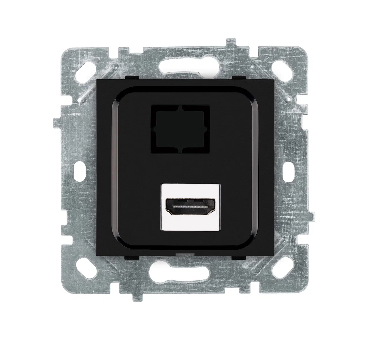 HDMI-Anschlussdose Schwarz glänzend · SELENE