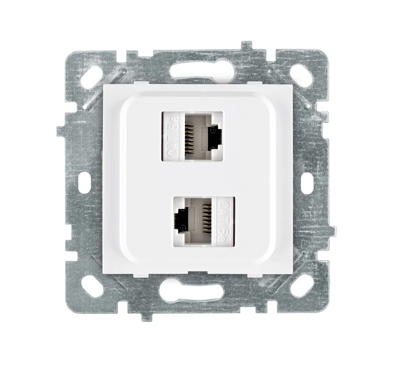 Doppel-Netzwerkdose CAT5 (RJ45) Weiß · SELENE