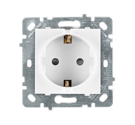 Schutzkontakt-Steckdose mit Kindersicherung Weiß · SELENE