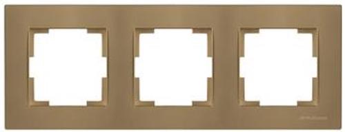 3 fach Rahmen horizontal Gold Optik - RITA Schalterserie 3 fach Rahmen horizontal Gold Optik - RITA Schalterserie