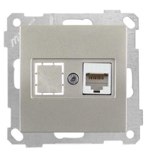 Netzwerkdose CAT6 Titan (CANDELA Metall Optik) Netzwerkdose CAT6 Titan (CANDELA Metall Optik)