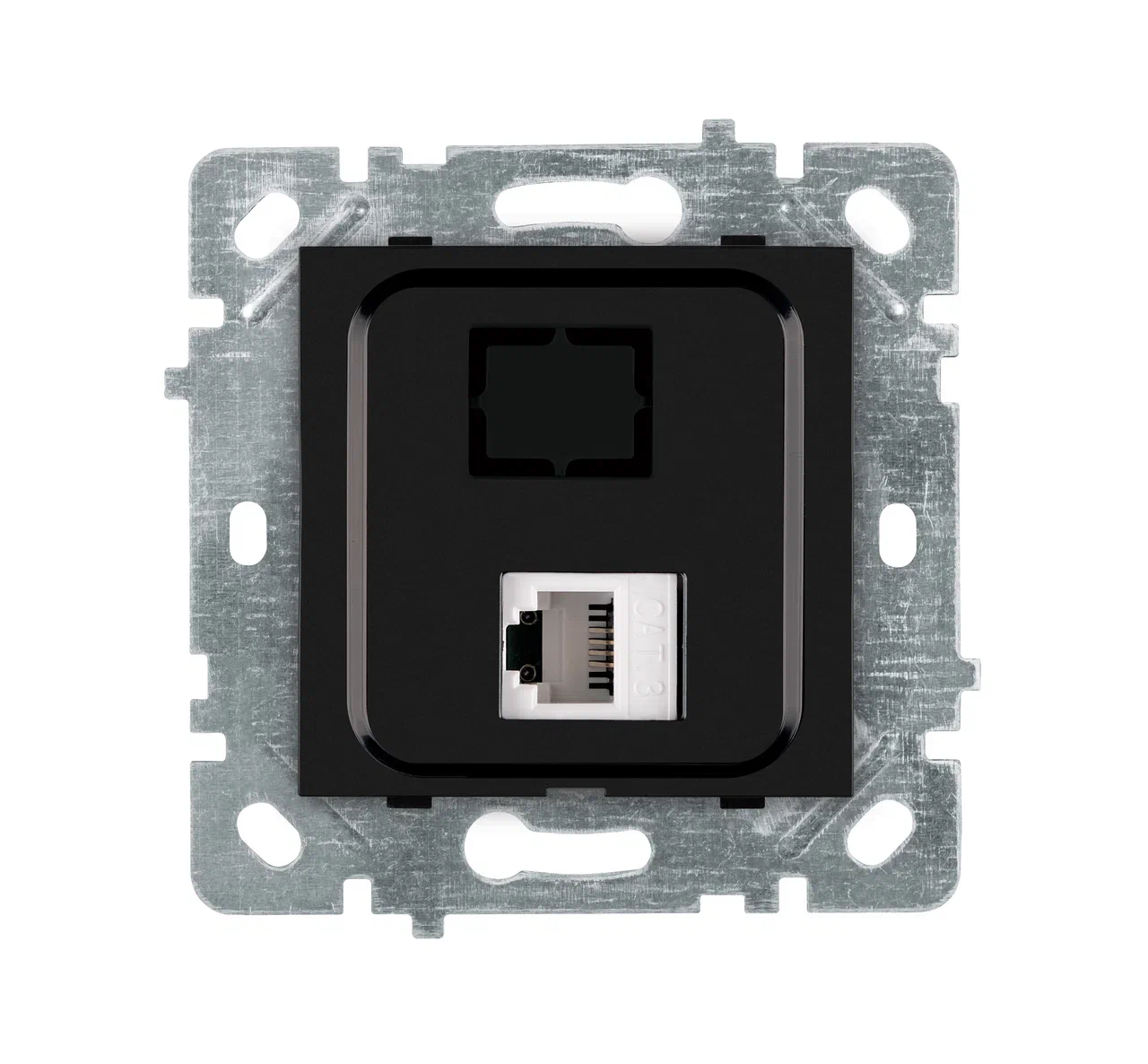 1-fach Netzwerkdose Cat 6 (RJ45) Schwarz glänzend · SELENE