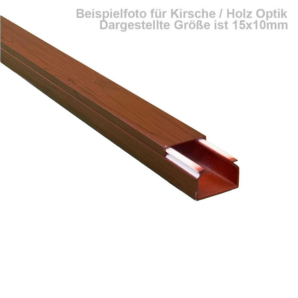 40x25 mm Kabelkanal Kirsche Dunkel mit Maserung zum Schrauben 1m