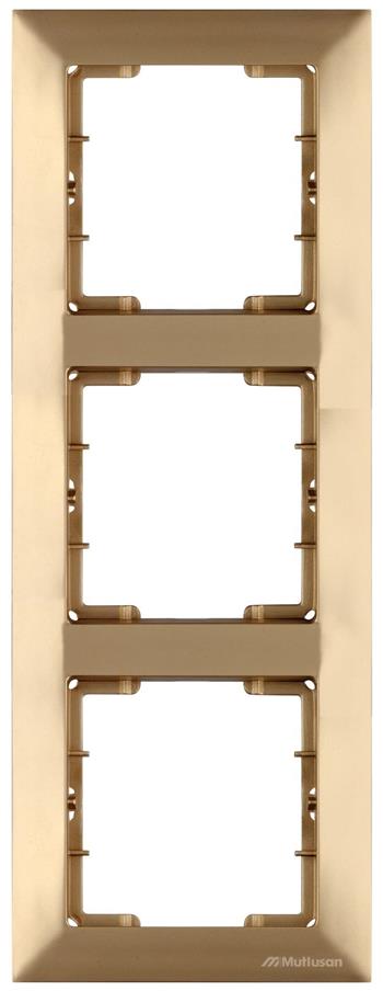 3fach Rahmen vertikal Gold (CANDELA Metall Optik)