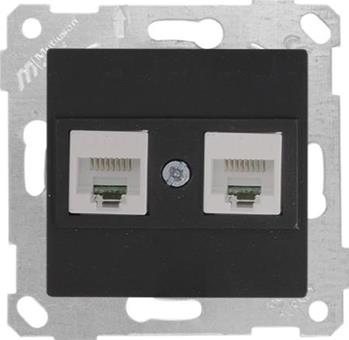 2 fach Netzwerkdose CAT6 Schwarz Matt - RITA Schalterserie 2 fach Netzwerkdose CAT6 Schwarz Matt - RITA Schalterserie
