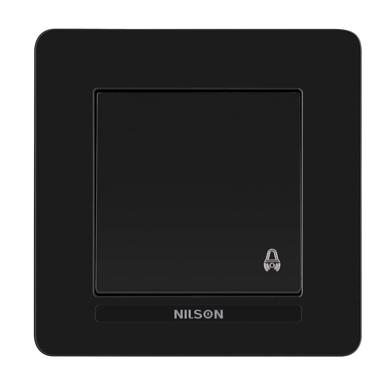 Türtaster mit Rahmen Set Schwarz glänzend · SELENE