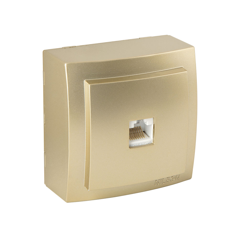Netzwerkdose CAT6 Gold · THEMIS