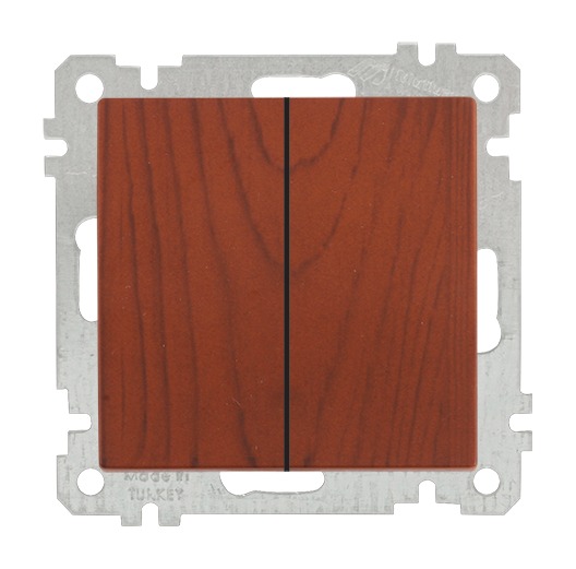 Serienschalter / 2 fach Schalter Kirsche (CANDELA Holz Optik) Serienschalter / 2 fach Schalter Kirsche (CANDELA Holz Optik)