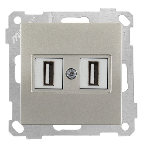 USB Anschluss 2 fach Titan (CANDELA Metall Optik) USB Anschluss 2 fach Titan (CANDELA Metall Optik)