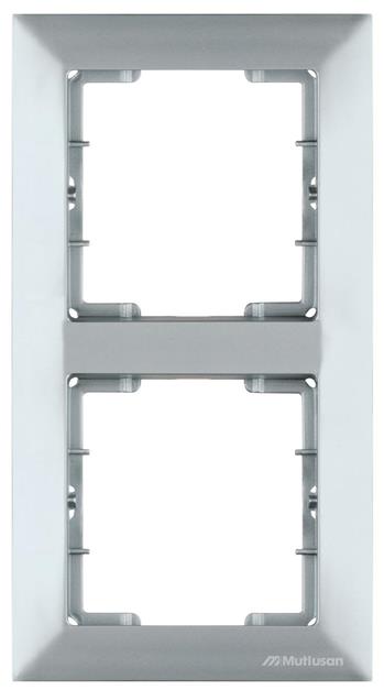 2 fach Rahmen vertikal Silber (CANDELA Metall Optik) 2 fach Rahmen vertikal Silber (CANDELA Metall Optik)