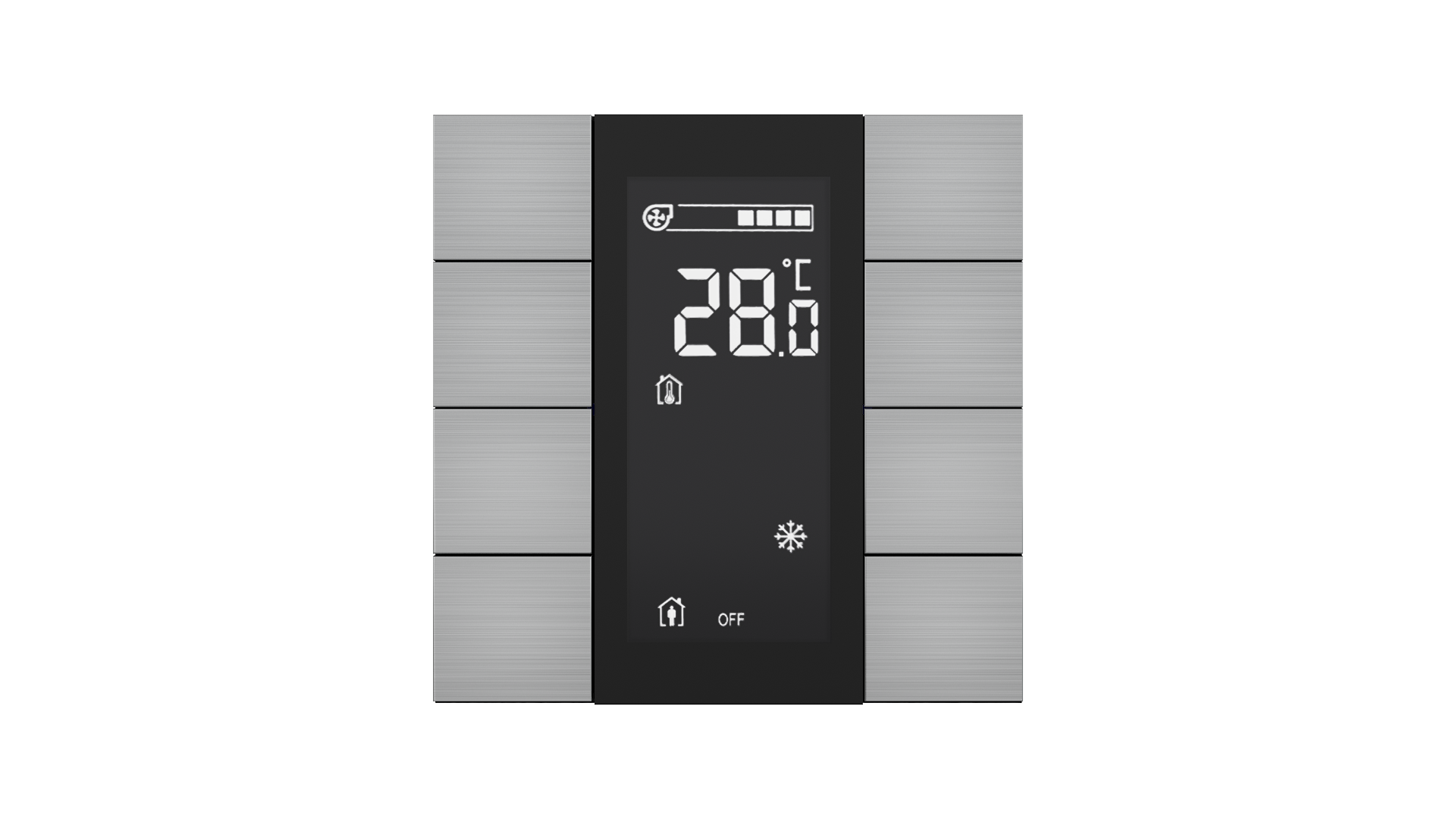 KNX Taster mit Display iSwitch · Aluminium Natur 8