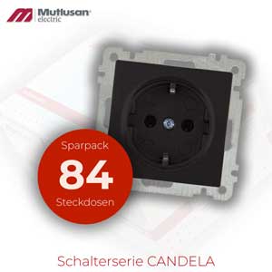 Sparset 84x Steckdosen Schwarz CANDELA Serie