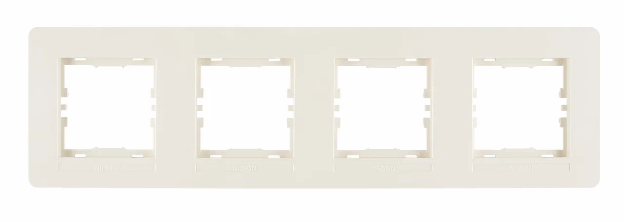 4fach Rahmen Horizontal Creme - SELENE Schalterserie