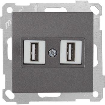 2fach USB Anschluss Anthrazit- CANDELA Schalterserie 2fach USB Anschluss Anthrazit- CANDELA Schalterserie